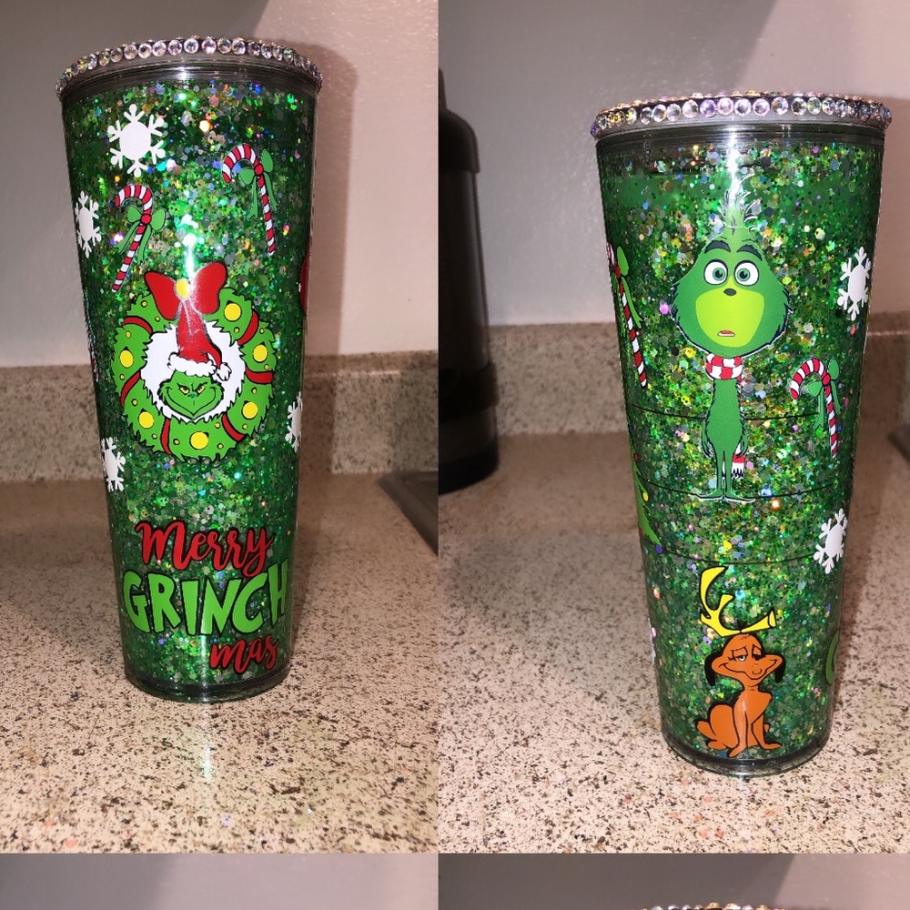 Grinch Christmas snow globe tumbler